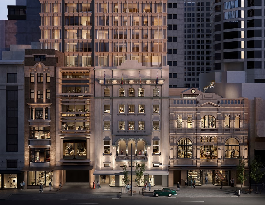 Construction underway on tower that hovers above former Tattersalls club building